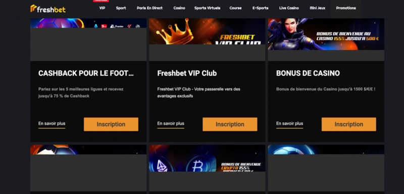 FreshBet Bonuses